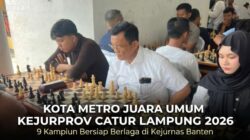 Kota Metro Juara Umum Kejurprov, Yanuar Irawan Pastikan 9 Kampiun Catur Lampung Berlaga di Kejurnas Banten