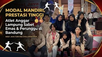 Modal Biaya Mandiri, Tiga Atlet Anggar Muda Lampung Redam Tuan Rumah dan Sabet Medali di Bandung