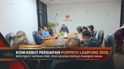 Kejar Tayang Porprov November 2026, KONI Lampung Rapikan Verifikasi Atlet dan Kesiapan Venue