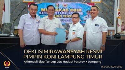 Menang Tanpa Lawan, Deki Isimirawansyah Langsung Uji Nyali Bawa KONI Lampung Timur ke Porprov
